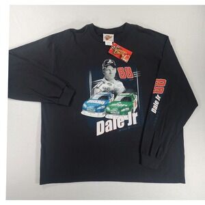 Winner's Circle NASCAR Dale Jr XXL Long Sleeve Black Cotton Graphic T-Shirt NEW